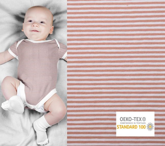 Cotton knitwear from the BABY collection with beige stripes 18489/011