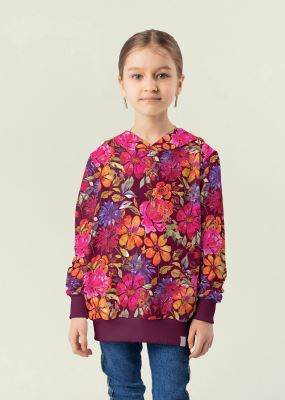Combed tracksuit in burgundy color with digital flower print 20526/018 (5)