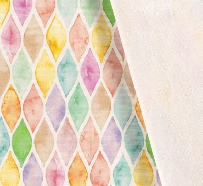 Decorative fabric in cream color with digital print of geometric shapes 01653/050 (2)