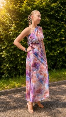 Set for sewing multifunctional dresses with colorful flower print SET83 (1)