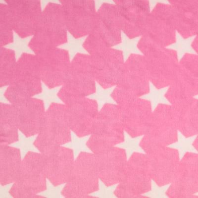 Flannel fleece in pink color with star pattern 200279.5018 Flannel fleece in pink color with star pattern 200279.5018