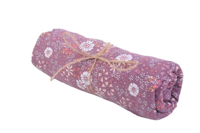 Roll of cotton knit in pink color with flower print RO21730/043