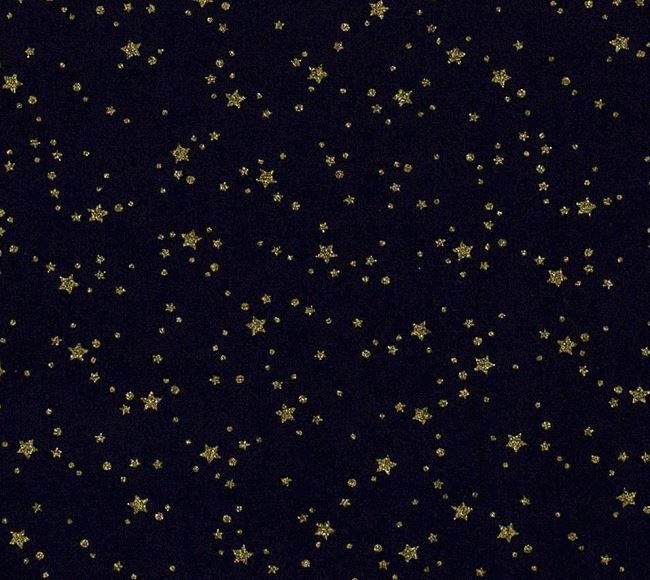 Christmas cotton fabric in blue with gold star print 20709/008