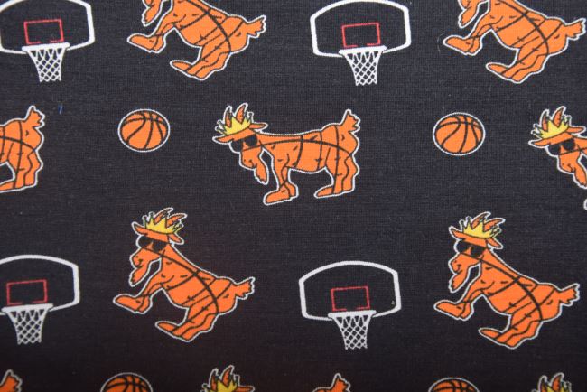 1 m viscose knit in black with a funny print DS-KUP65