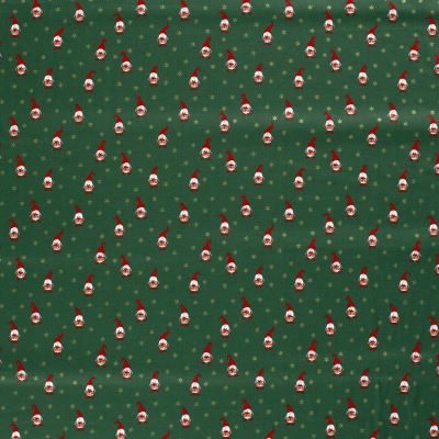 Christmas cotton fabric in green with a print of an elf and stars 20731/025 (1)