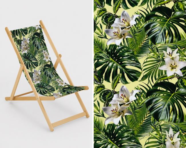 Lounger fabric, width 44 cm, with tropical print LH46