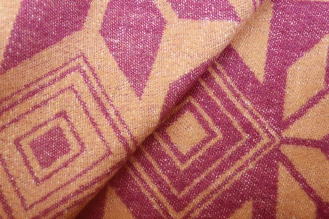 Coat fabric in beige color with ornament pattern DS-GL2122
