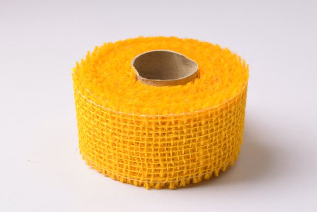 Jute ribbon in yellow color 5 cm 06321