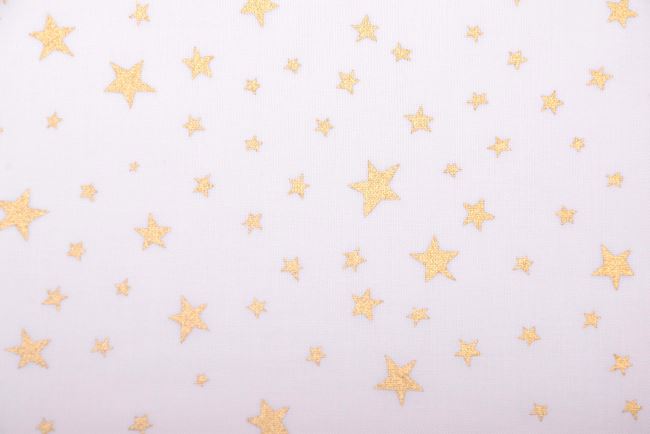Christmas fabric made of cotton in cream color with star print 200222.1052