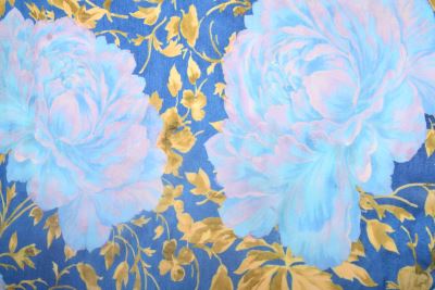 Viscose fabric in blue with flower print TF256/1