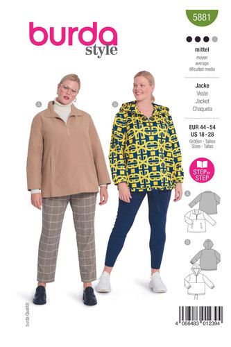 Women's jacket cut in oversized size 44-54 5881