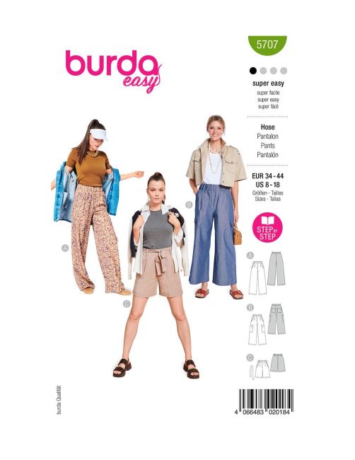 Cut for women's wide trousers in sizes 34-44 5707