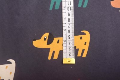 1 m of cotton knit in gray with dog print DS-KUP100 (1)