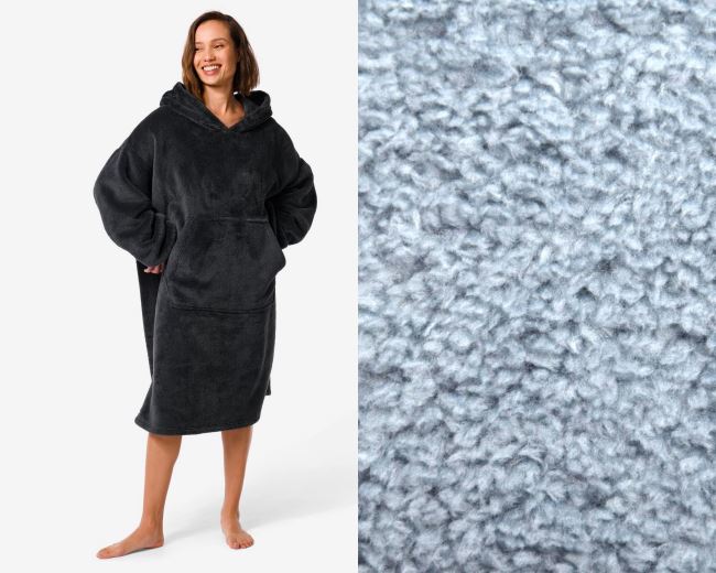 Fur with hair in blue color NF016