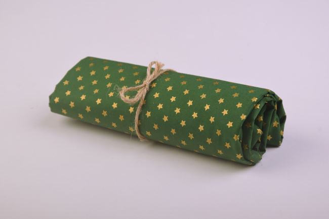 Roll of Christmas cotton in green color with star print RO20703/025