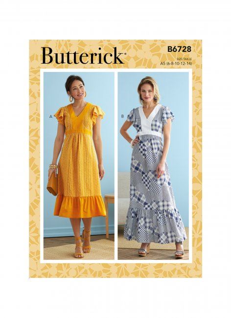 Butterick cut for dresses in sizes 40-48 B6728-E5