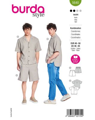 Cut for men's shirt and shorts in size 46-56 5640