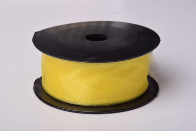 Organza ribbon in yellow color 4 cm 06091