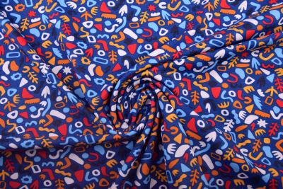 Cotton knitwear in blue with abstract print19609/006 (3)