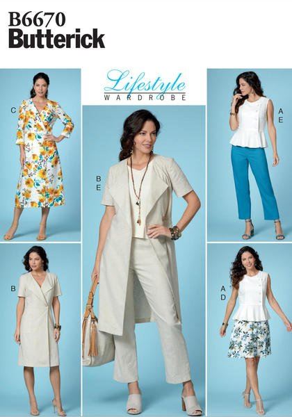 Butterick cut for women's clothing in size 40-48 B6670-E5
