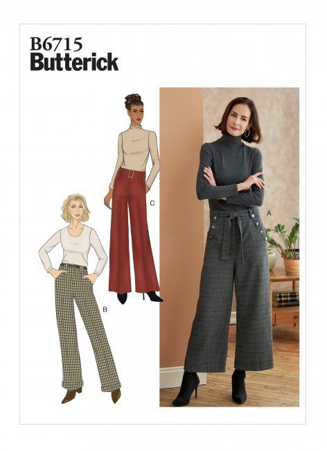 Butterick cut for women's trousers in size 44-52 B6715-E5