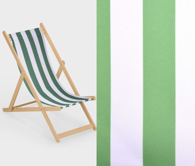 Lounger 43 cm wide with a print of green stripes LH06