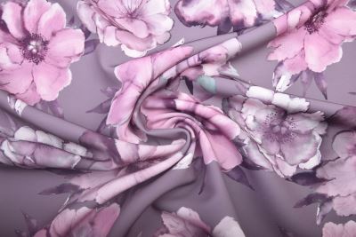 Barbie costume fabric in light brown with digital flower print SMT-AM8056C2 (4)