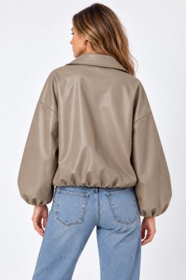 Leather jacket in dark beige color ITA-BU02 (1)