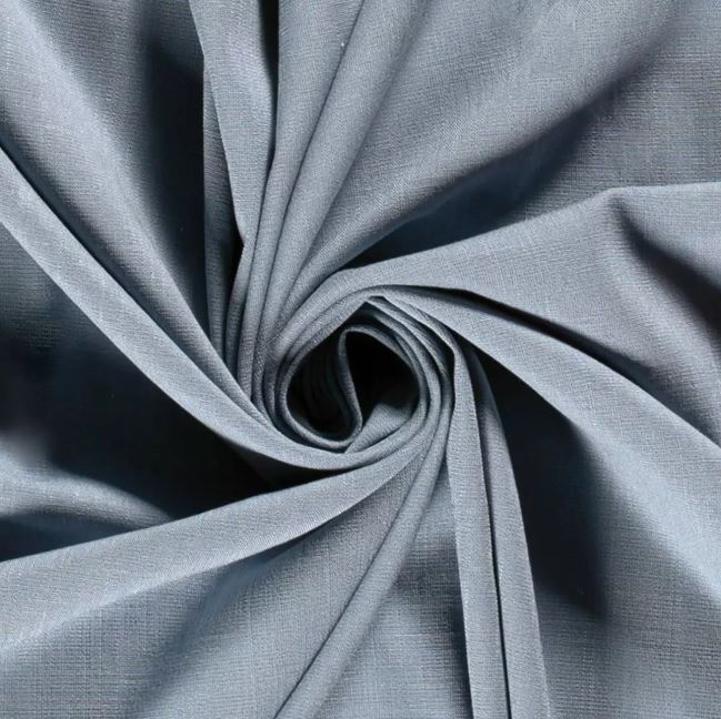 Viscose elastic fabric in blue with a linen look 21139/006