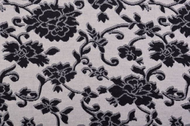 Decorative fabric with a woven pattern of flowers 2450/002