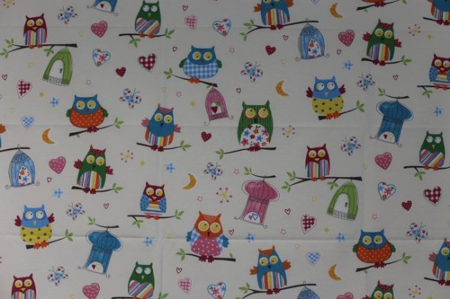 Decorative fabric with owl print 1178/050