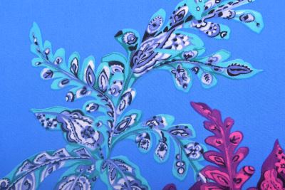 Viscose fabric in blue with floral print TF547 (2)