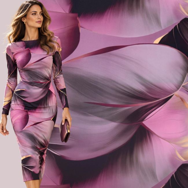 Barbie costume fabric with digital leaf print SMT-PR921K