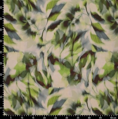 Beige viscose with leaf print and satin look 23039/315 (3)