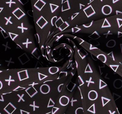 Softshell in black color with digital print of geometric shapes 20429/069 (3)