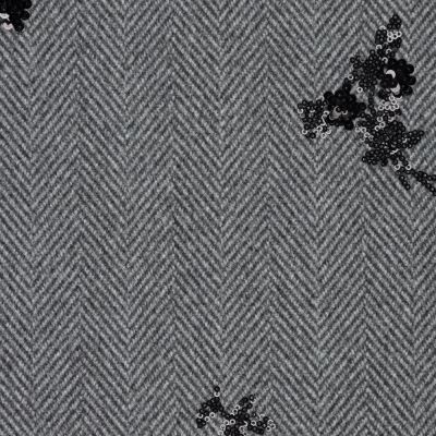 Coat fabric in gray color with sequins 23256/999 (2)