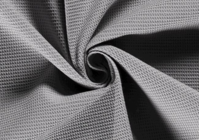 Waffle fabric in light gray color 02904/063