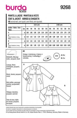 Cut for a girl's coat, size 104-134 9268 (1)