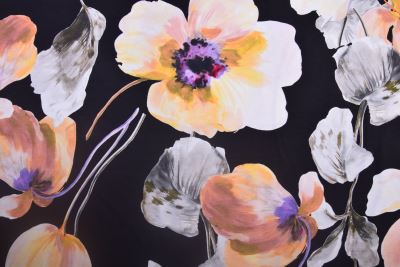 Viscose knit in black with floral print MI19205/904 (1)