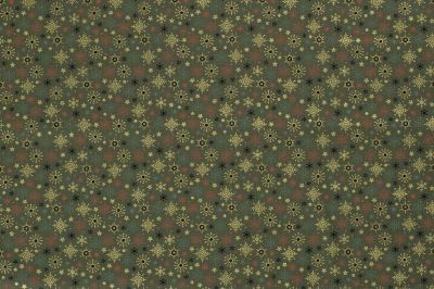 Christmas cotton fabric in green color with snowflakes print 20748/027 (1)