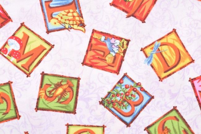 American patchwork cotton with image print 199PYOPM/131