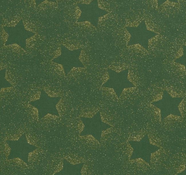 Christmas cotton fabric in green with star print 22720/028