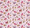 Cotton knit in light pink with a print of flowers and roller skates 21815/011