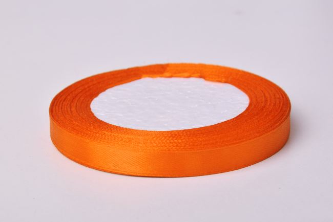 Satin ribbon in orange color 1 cm 06183