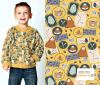 French Terry tracksuit in yellow color with children's print 19601/034