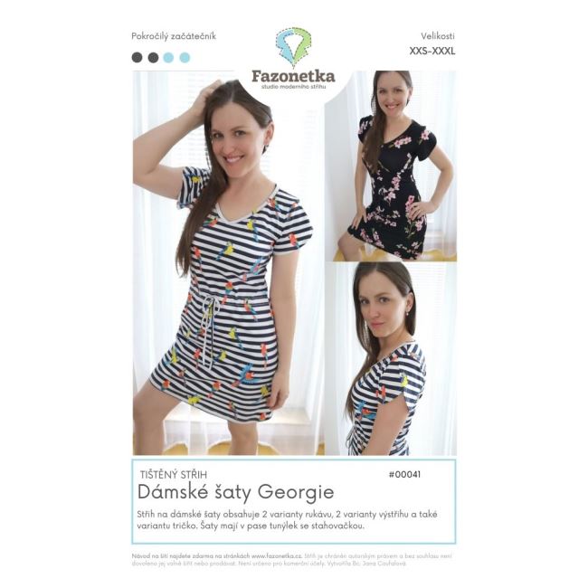 Printed cut Fazonetka for women's Georgie dress size XXS-XXXL FA043