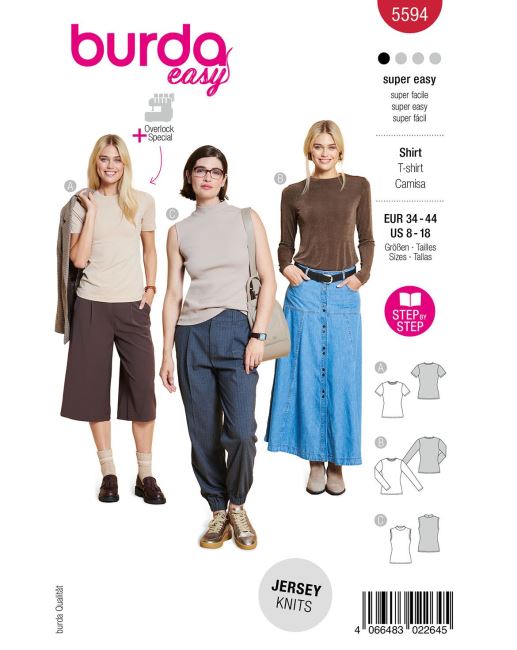 Cut for women's T-shirts in sizes 34-44 5594