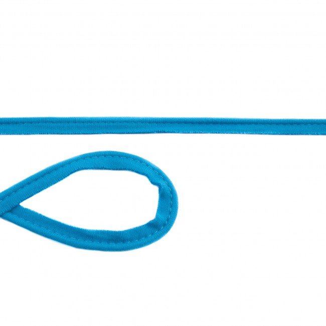 Cotton knitted piping in turquoise color 43691