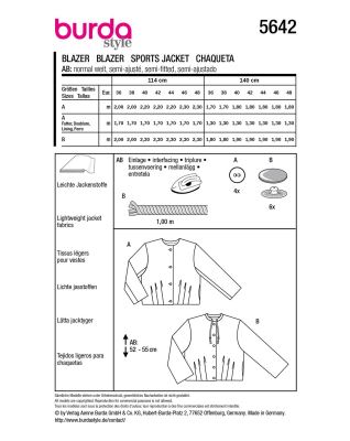Cut for a women's jacket in size 36-48 5642 (1)