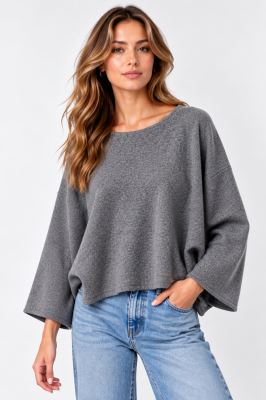 Sweater in gray with batwing sleeves ITA-SV03 Sweater in gray with batwing sleeves ITA-SV03
